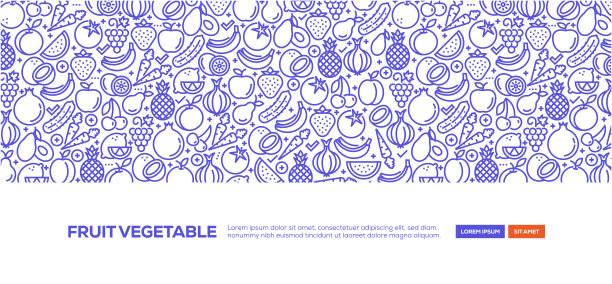 水果蔬菜的旗帜