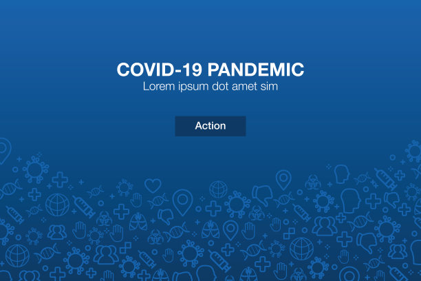 带有行动呼吁的流行病图标马赛克背景