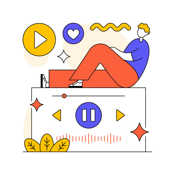Podcast Streamer平面设计插图