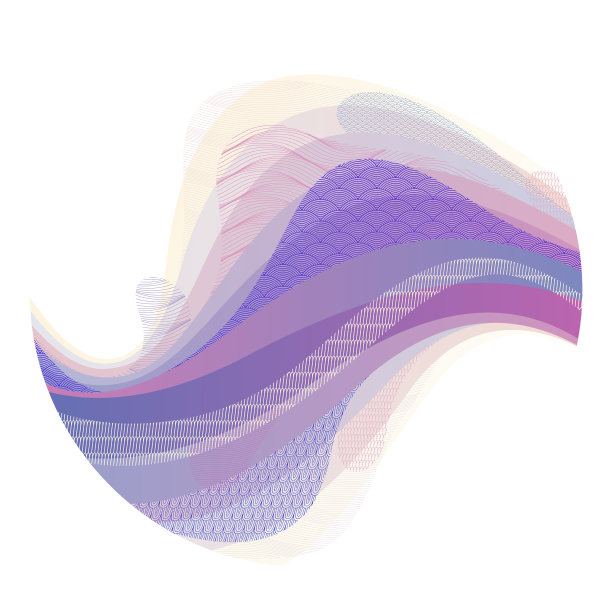 自然艺术东方日本风格的矢量抽象背景在一个圆形的形状，流线型像水的形状和线条与纹理。